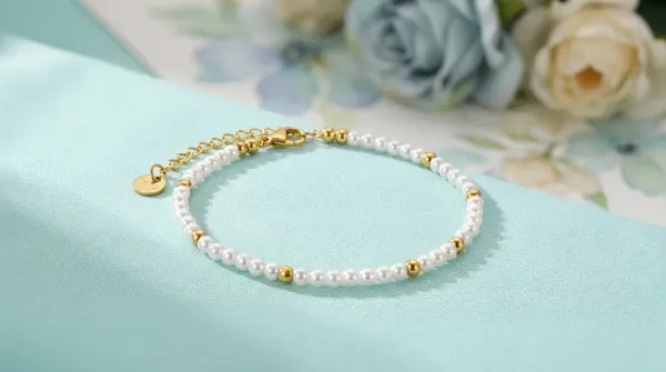 Edelstahl Armband Golden Shell Harmony